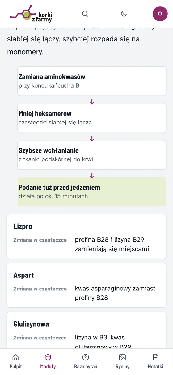 Ta sama lekcja na telefonie: łańcuch od budowy analogu do pory wstrzyknięcia